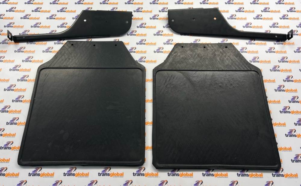 Rear Rubber Mud Flaps & Brackets x2 Pair for Land Rover Defender 110 130 Hi Cap - Image 2
