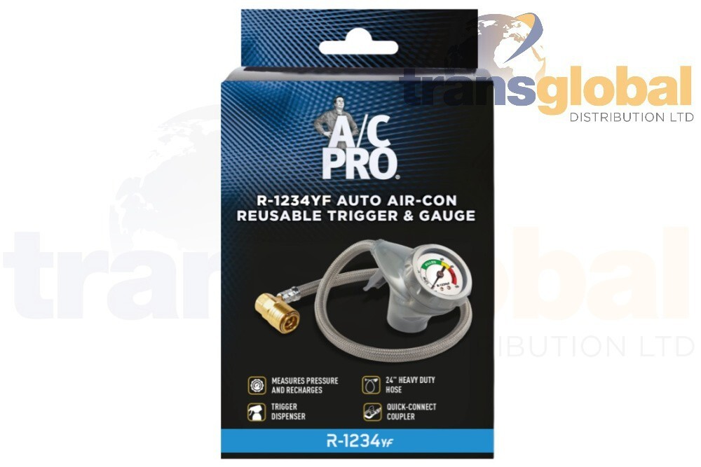 R1234YF Refrigerant Air Con Recharge Trigger & Gauge A/C Pro AC00093EN