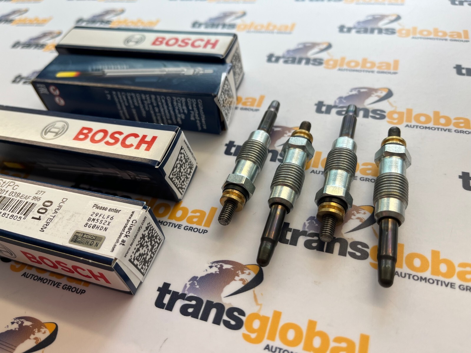 Glow Plugs x4 Heater Hot for Land Rover Defender 19J 2.5NA TD to 1990 - BOSCH